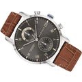 Tommy Hilfiger Kane Grey Dial Brown Leather Strap Watch for Men - 1710398