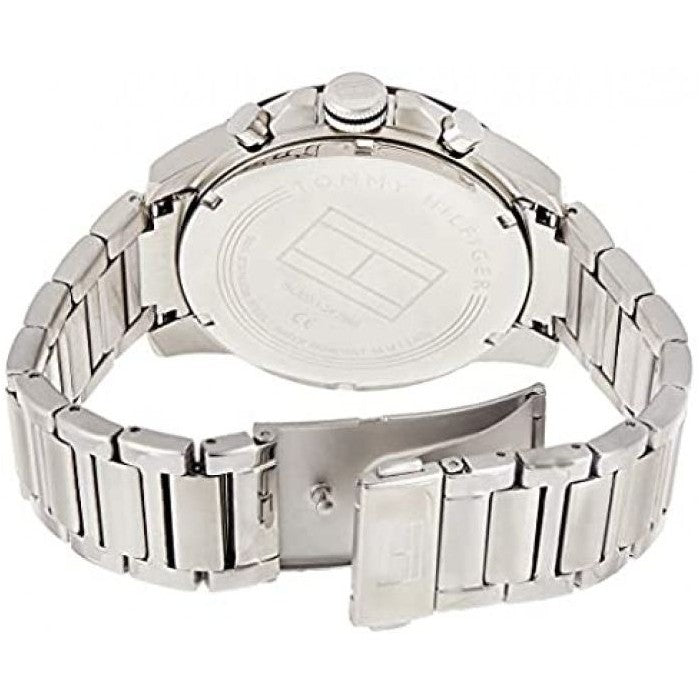 Tommy Hilfiger Decker Quartz Black Dial Silver Steel Strap Watch for Men - 1791472