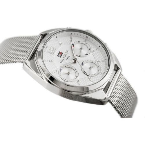 Tommy Hilfiger Mia Silver Dial Silver Mesh Bracelet Watch for Men - 1781628