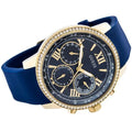 Guess Sunrise Blue Dial with Diamonds Blue Rubber Strap Watch For Women - W0616L2