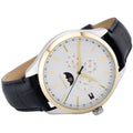 Tommy Hilfiger Oliver Analog Silver Dial Black Leather Strap Watch for Men - 1791305