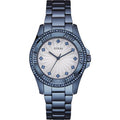 Guess Pinwheel Analog Silver Dial Blue Steel Strap Watch for Women - W0702L1