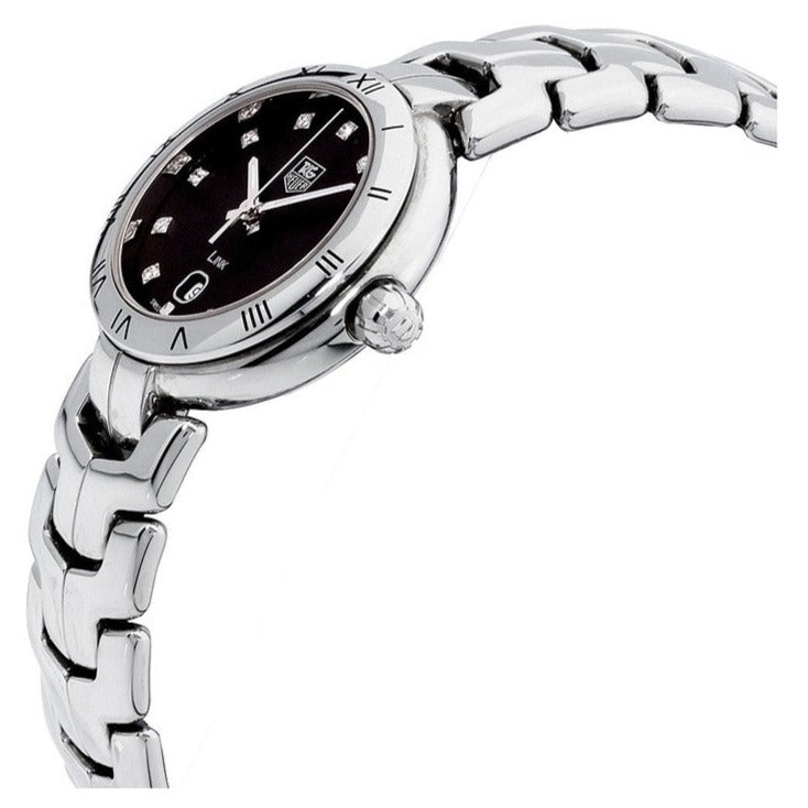 Tag Heuer Link Quartz Diamonds Black Dial Silver Steel Strap Watch for Women - WAT1410.BA0954